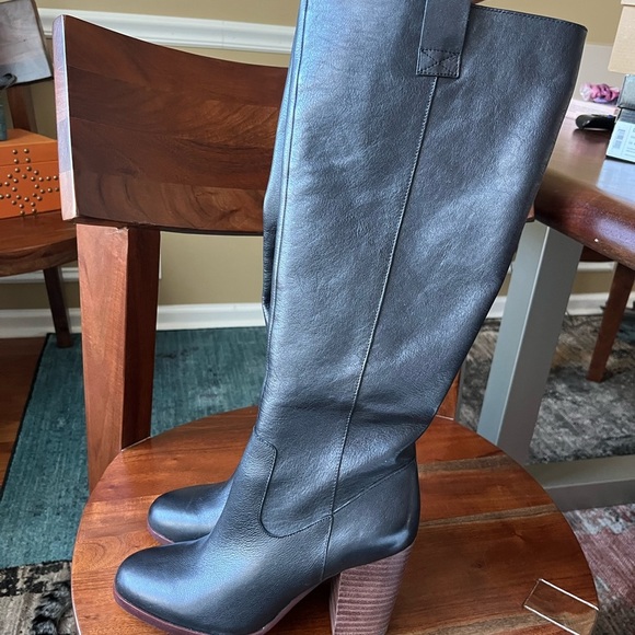 Gianni Bini Black Opulence Knee High Block Heel Boots - Picture 3 of 15